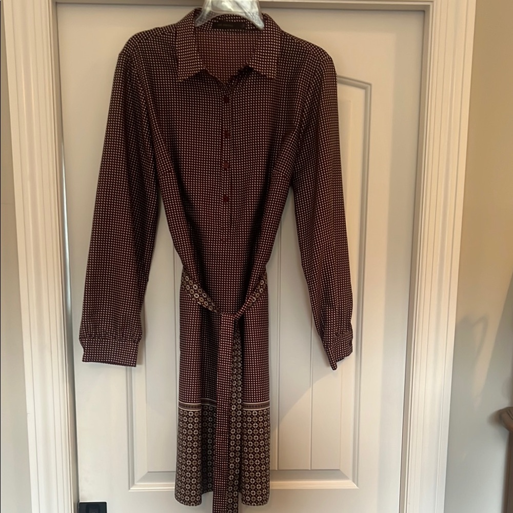 Maroon Patterned Women's Dress